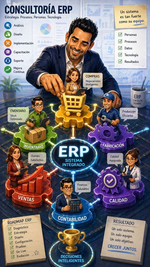 Un ERP bien implementado es la brújula del éxito.